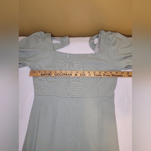 Altar’d State Trish Green Linen Blend Cottagecore Midi Dress sz M - Picture 10 of 13